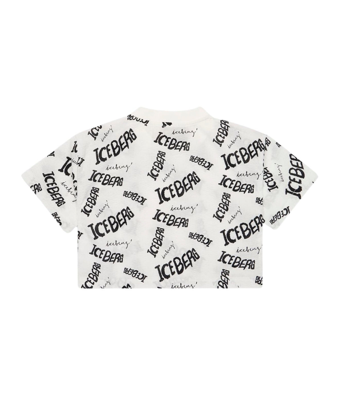 Iceberg Kids T-Shirt Bianca/Nera con Logo per Bambine