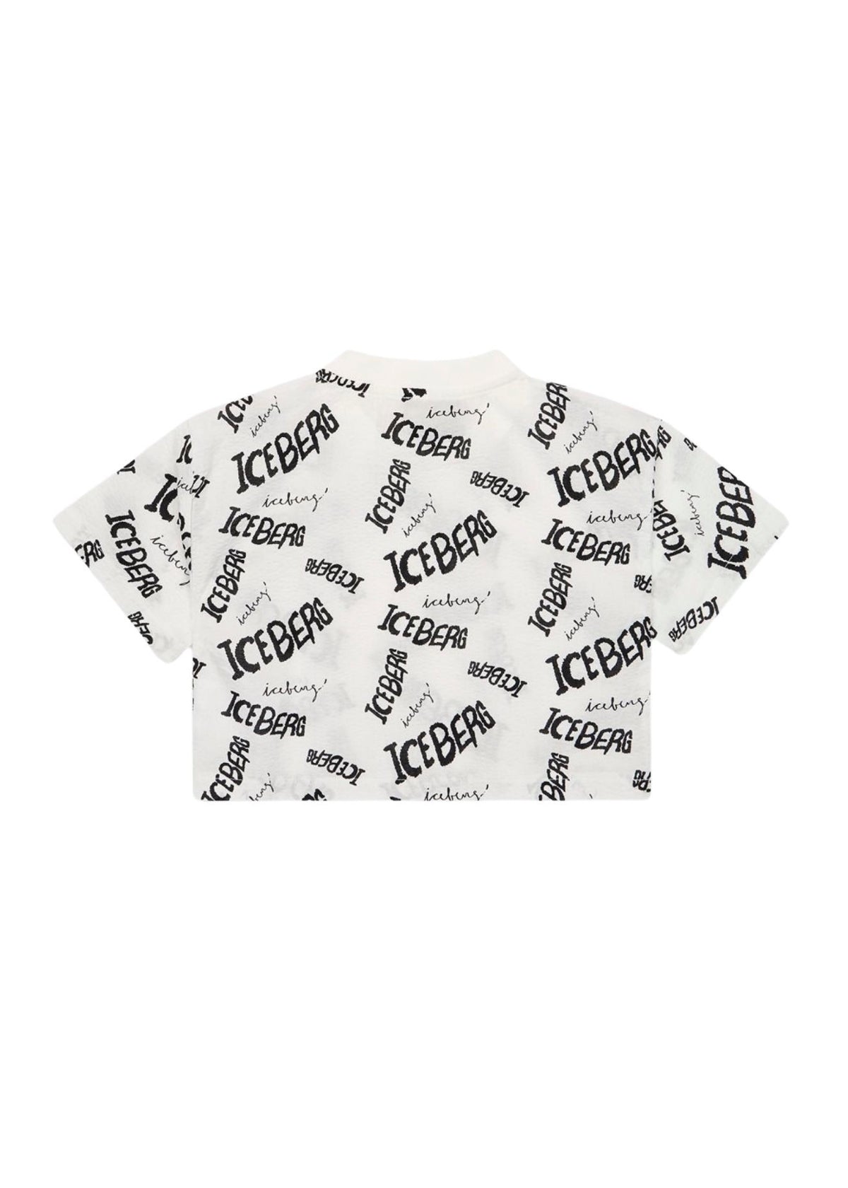 Iceberg Kids T-Shirt Bianca/Nera con Logo per Bambine