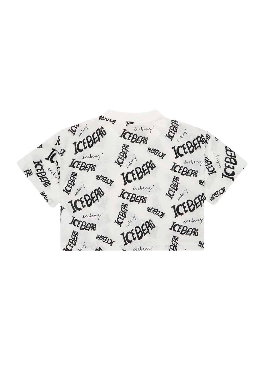 Iceberg Kids T-Shirt Bianca/Nera con Logo per Bambine