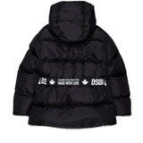 Dsquared2 Kids Giubbino Nero con Cintura Logata per Bambine