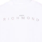 John Richmond Kids Felpa Bianco con Logo Strass per Bambine