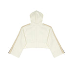 Palm Angels Kids Felpa Off-White con Cappuccio con Logo per Bambine