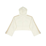 Palm Angels Kids Felpa Off-White con Cappuccio con Logo per Bambine