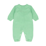 Blumarine Kids Tutina Verde Menta in Filo con Logo Ricamato