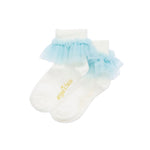 Angel's Face Top Calzini Bianchi/Celeste Frilly per Bambine