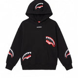 Sprayground Kids Felpa Nero con Cappuccio con Logo e Toppe Unisex
