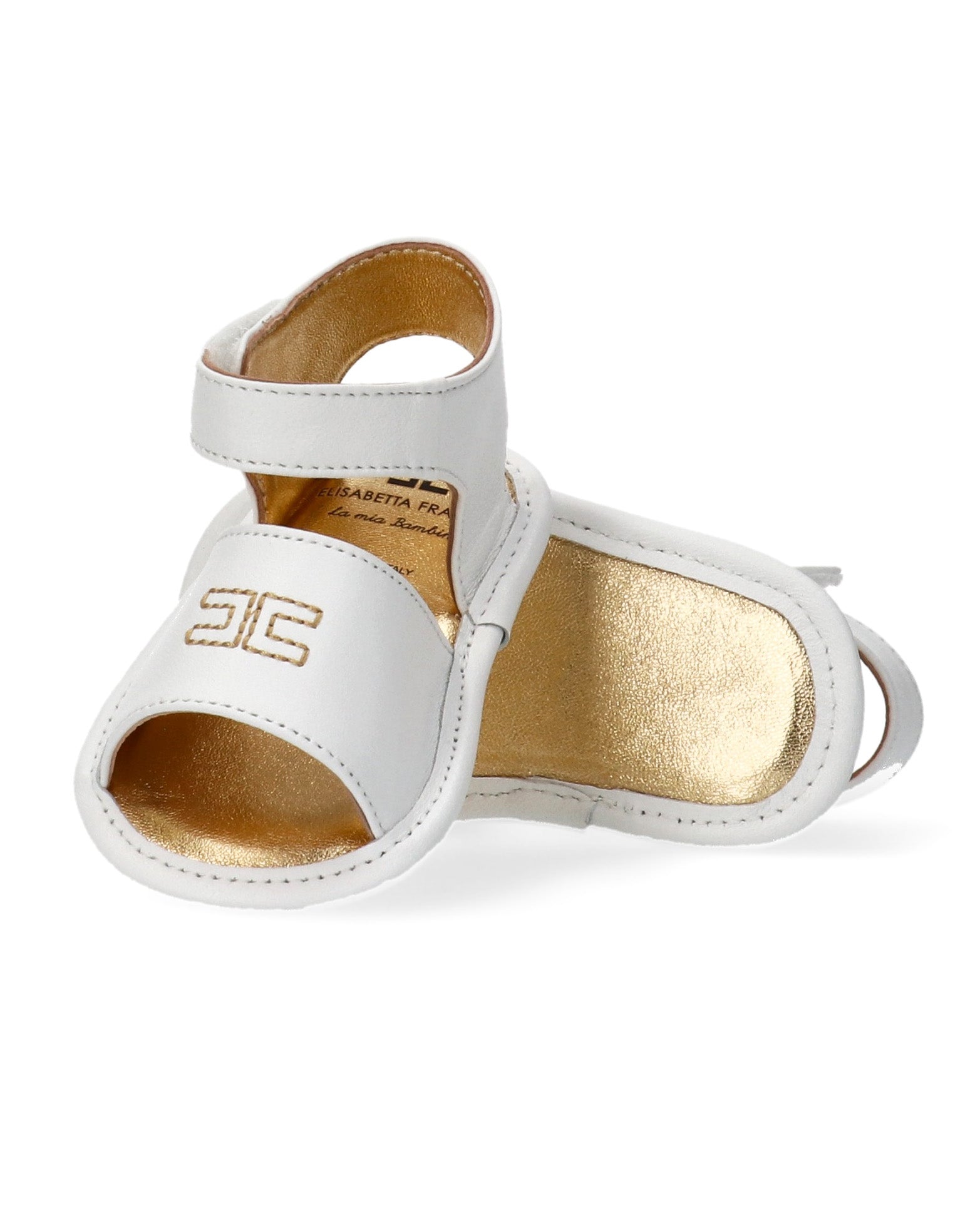 Elisabetta Franchi La Mia Bambina Bianco/Oro con Logo per Neonate