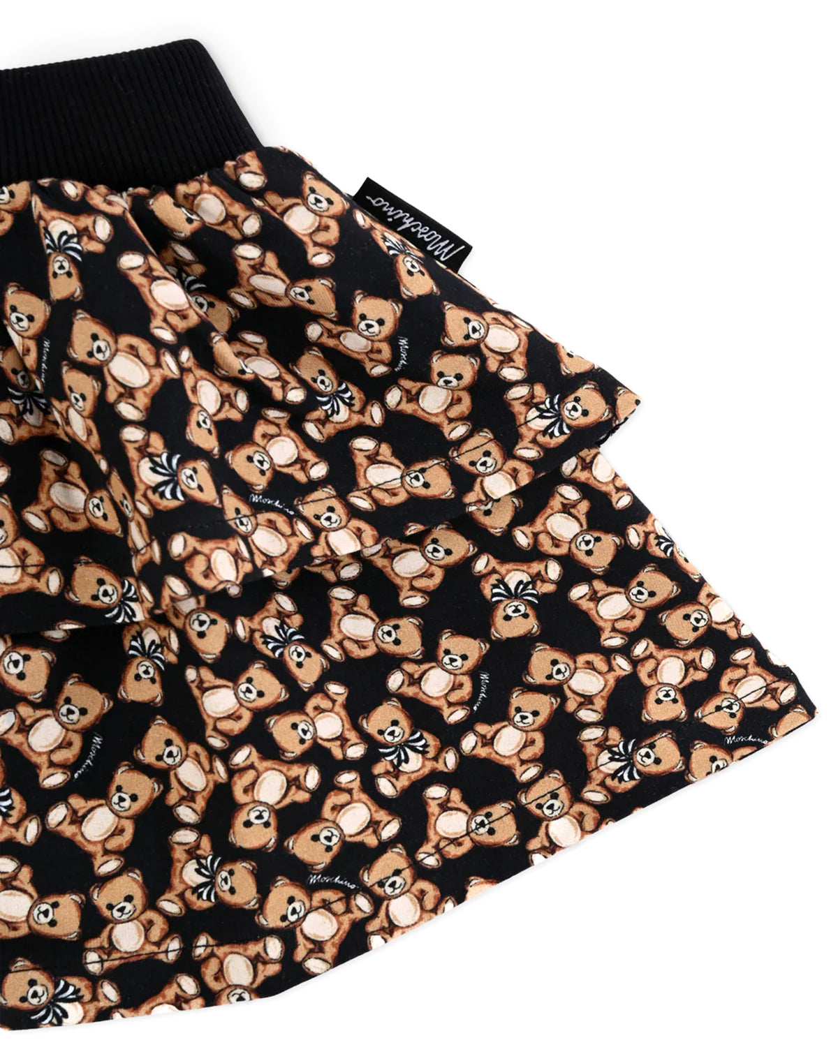Moschino Kids Gonna nero con Teddy Bear per Neonate