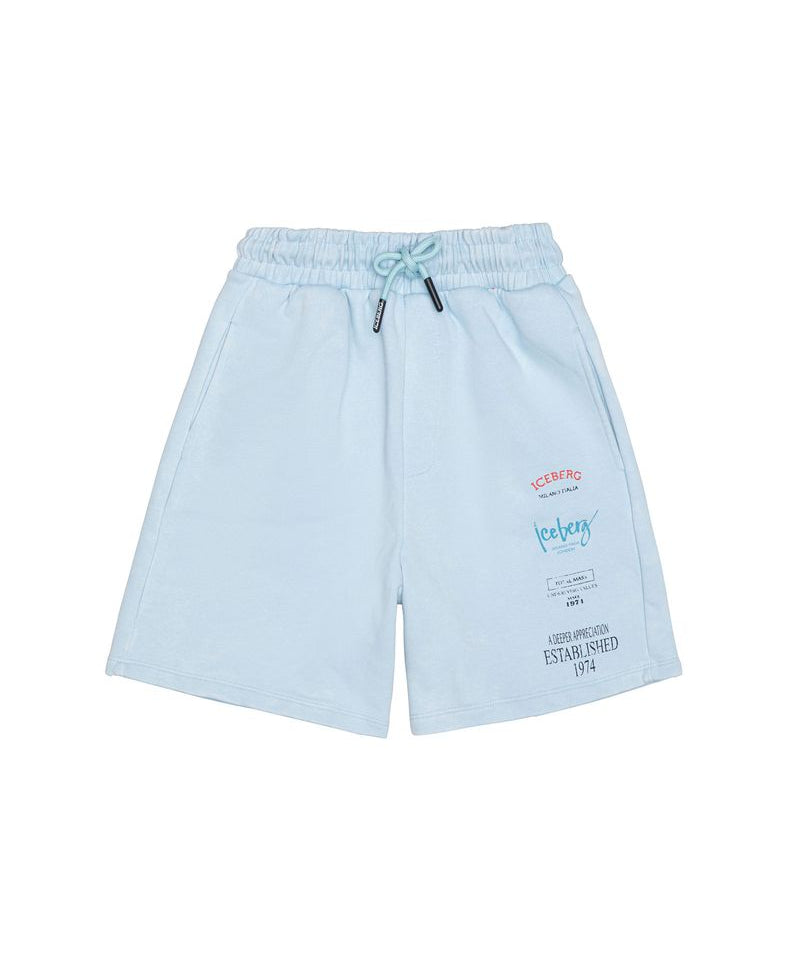 Iceberg Kids Bermuda Cielo con Logo per Neonati