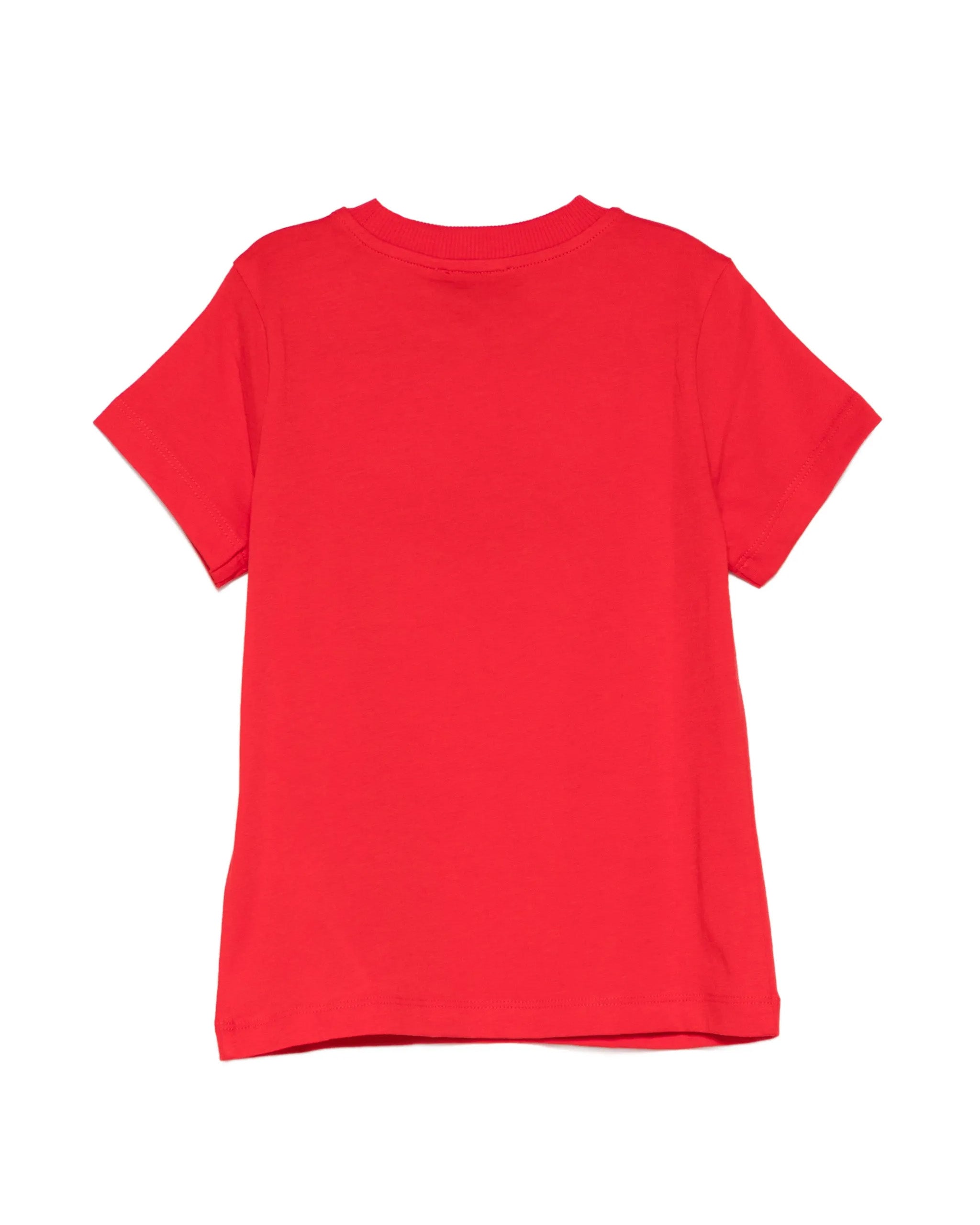 Moschino Kids T-Shirt Rosso con Logo Teddy Bear per Bambini