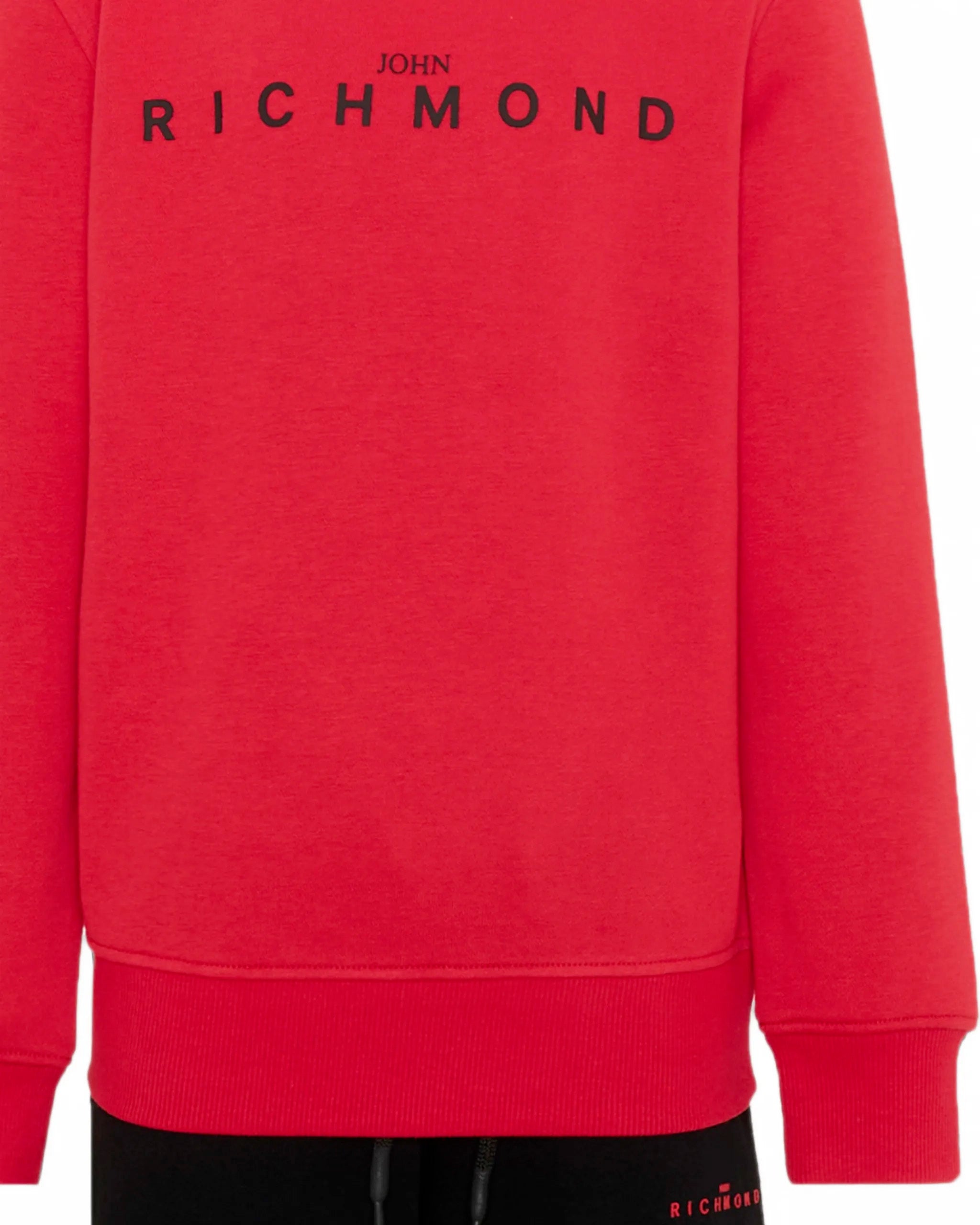 John Richmond Kids Tuta in Felpa Rossa e Nera con Logo Stampato per Bambini