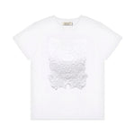 Twinset Kids T-Shirt Bianca con Ricami per Bambine