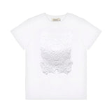 Twinset Kids T-Shirt Bianca con Ricami per Bambine