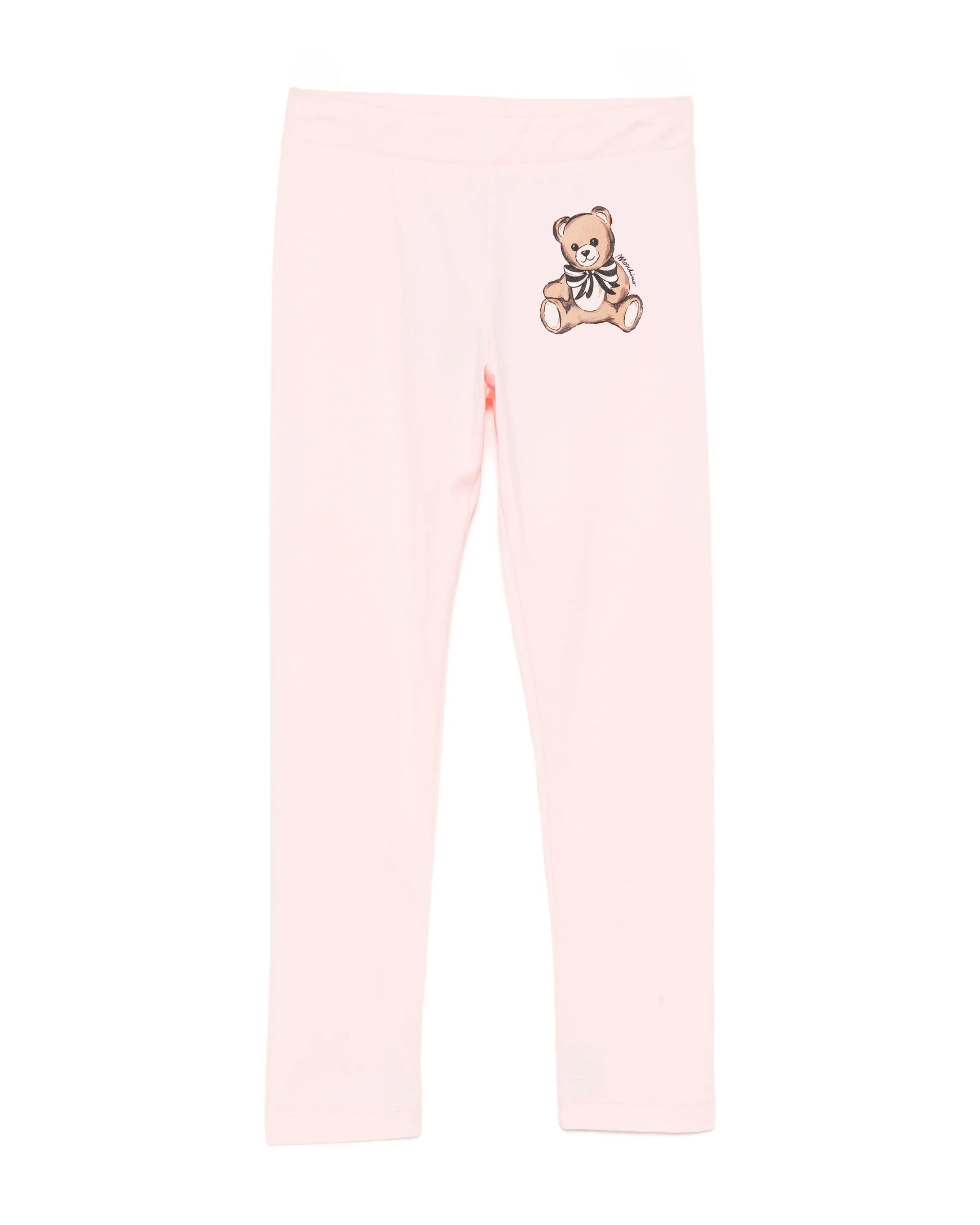 Moschino Kids Leggings rosa con Teddy per Bambine