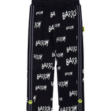 Barrow Kids Pantaloni in Felpa Neri con Stampa per Bambini