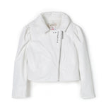 Twinset Kids Giubbino di Pelle Bianco con Volant per Bambine
