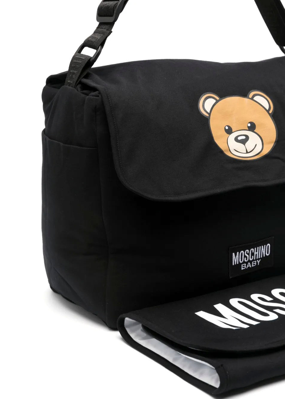 Moschino Kids Borsa Mamma Nera con Stampa