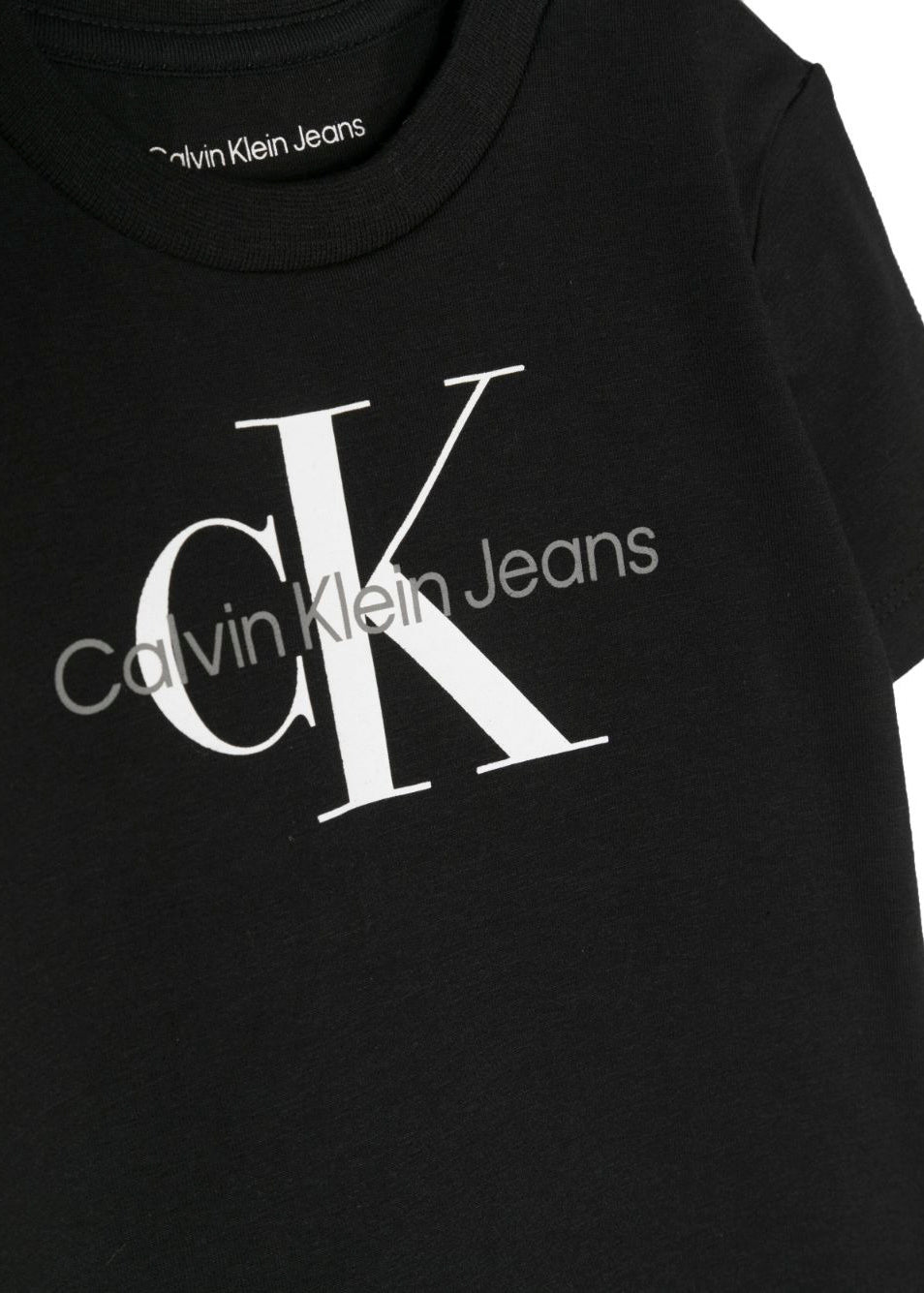 Calvin Klein Kids T-shirt Nera con Stampa Logo per Neonati