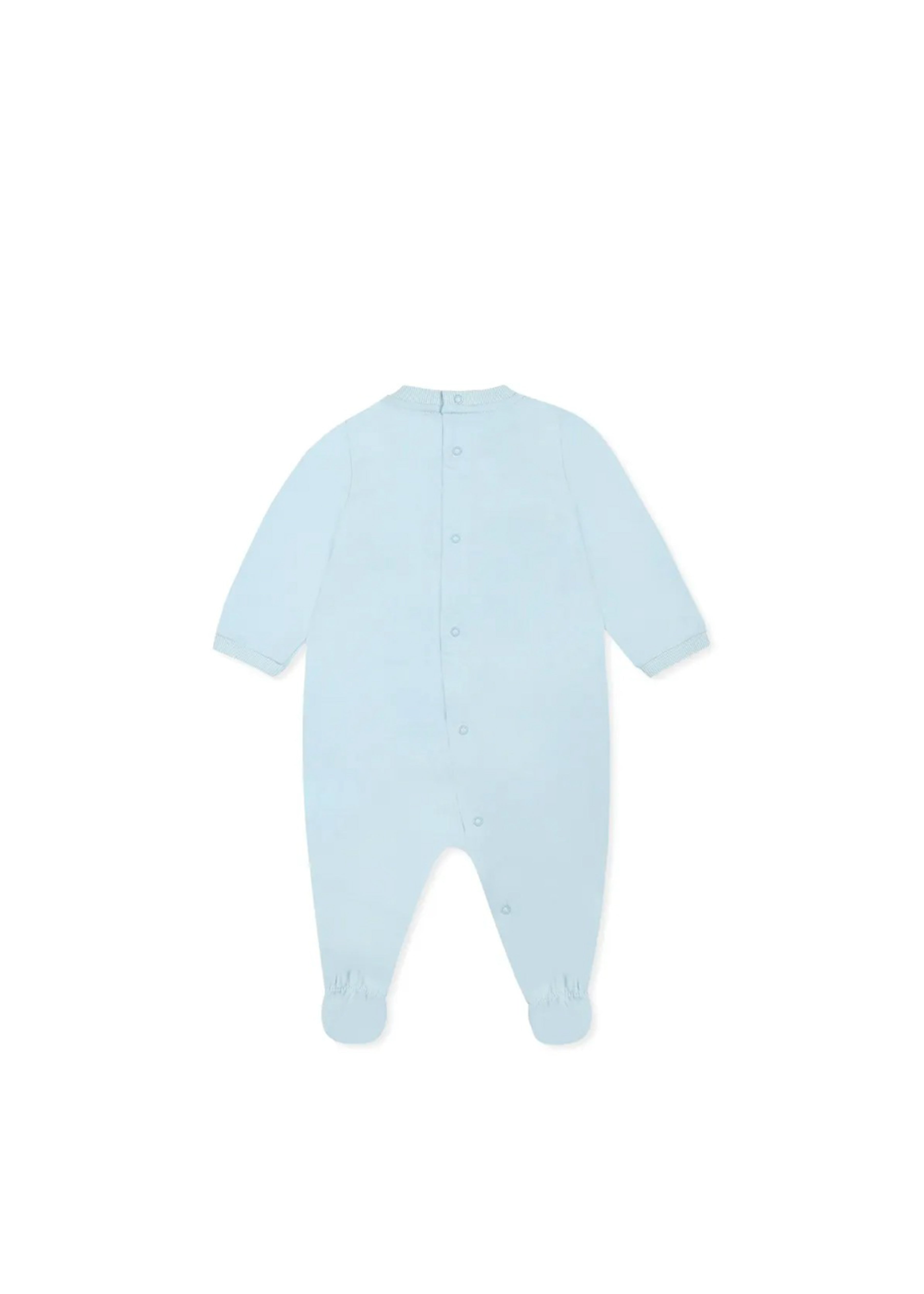 Moschino Kids Tutina Celeste con Stampa Teddy per Neonati (retro)