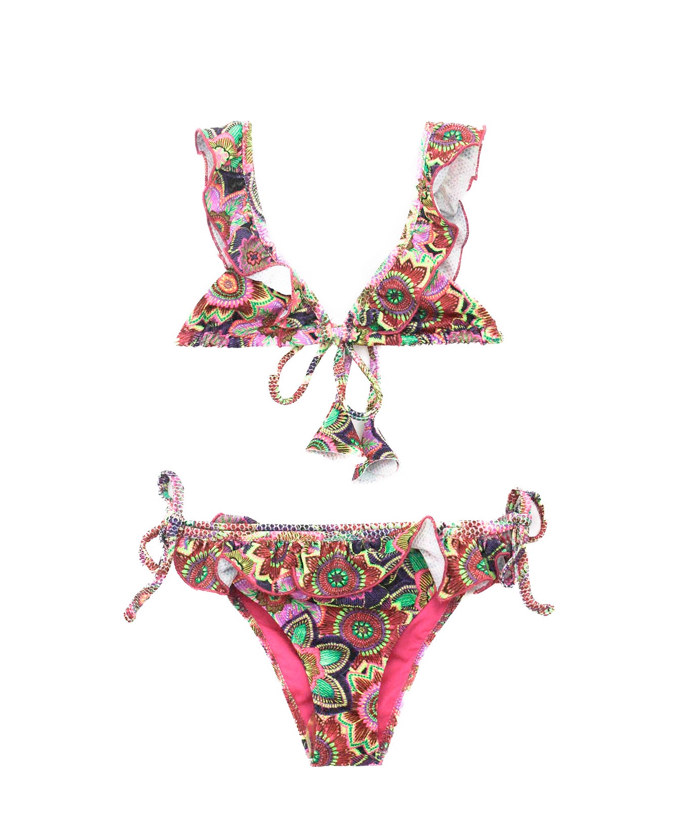 4GIVENESS Costume Bikini Fantasia Tropical Bouquet per Bambine (fronte)