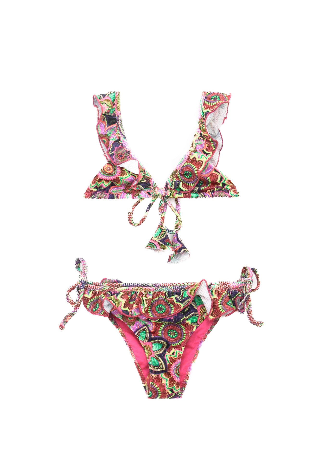 4GIVENESS Costume Bikini Fantasia Tropical Bouquet per Bambine (fronte)