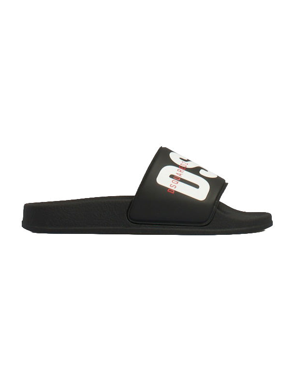 Dsquared2 Kids Sandalo Nero con Logo per Bambini