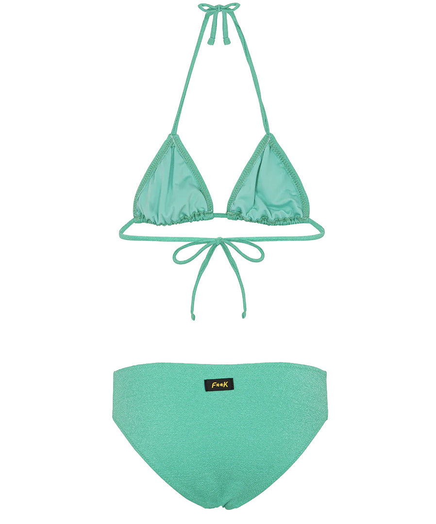 F**K Kids Costume Due Pezzi Verde Acqua per Bambine