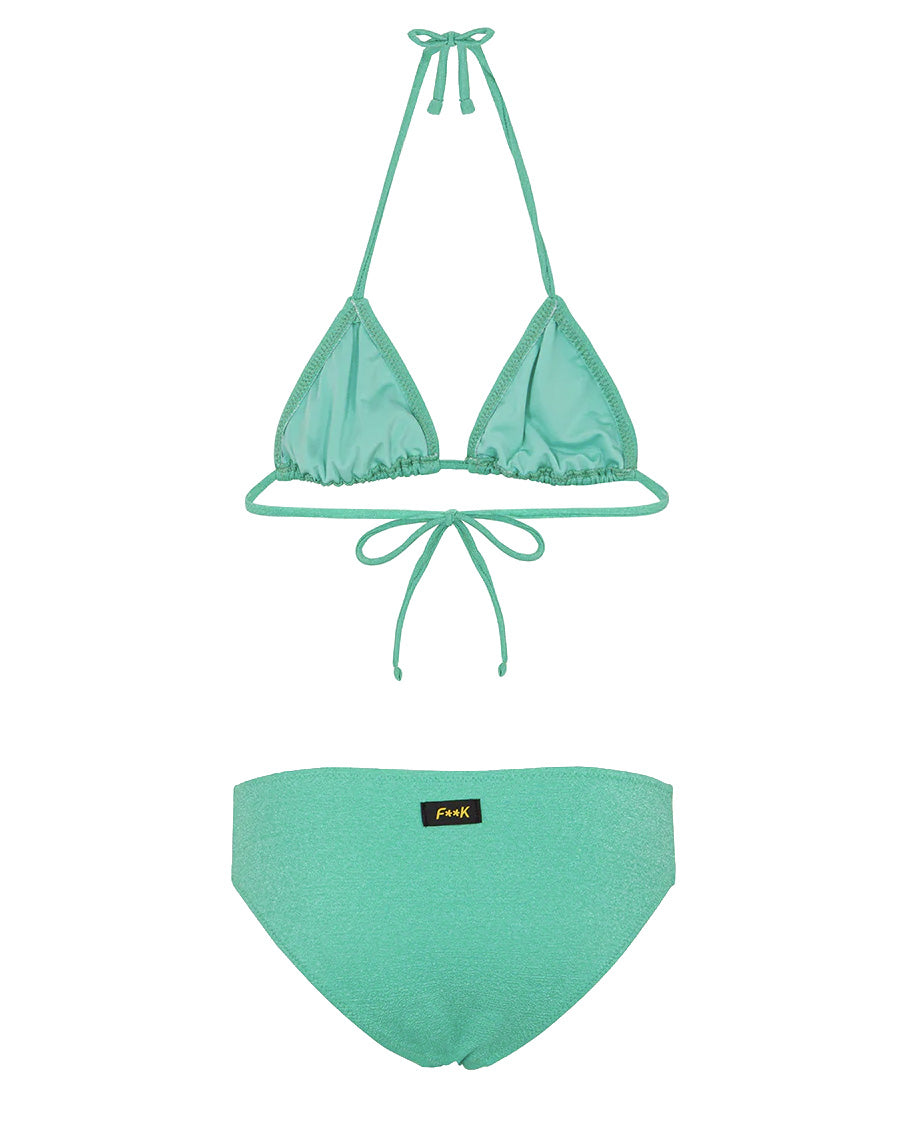 F**K Kids Costume Due Pezzi Verde Acqua per Bambine