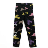 Diadora Kids Black Leggings with All-Over Logo for Girls