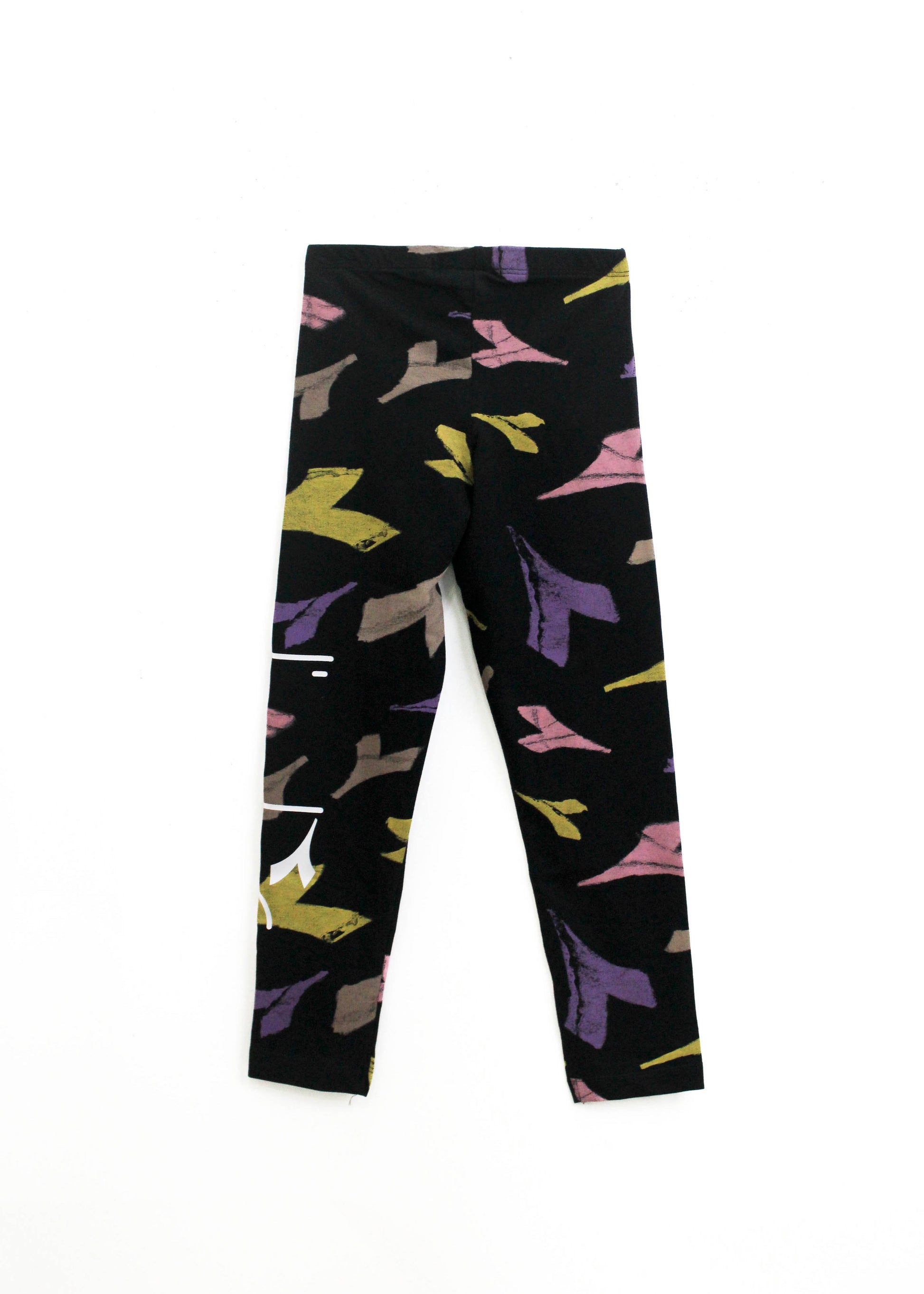 Diadora Kids Leggings Nero con Logo All-Over per Bambine