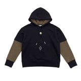 Yes London Kids Felpa Nero e Verde con Logo per Bambini