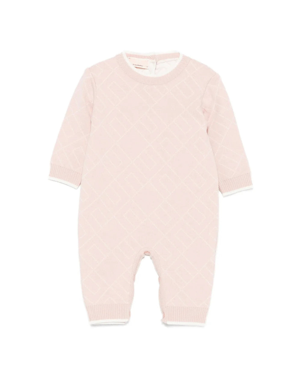 Elisabetta Franchi La Mia Bambina Tutina Rosa con Logo Geometrico per Neonate