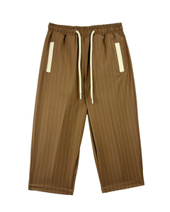 Yes London Kids Pantalone a Righe Cammello per Bambini