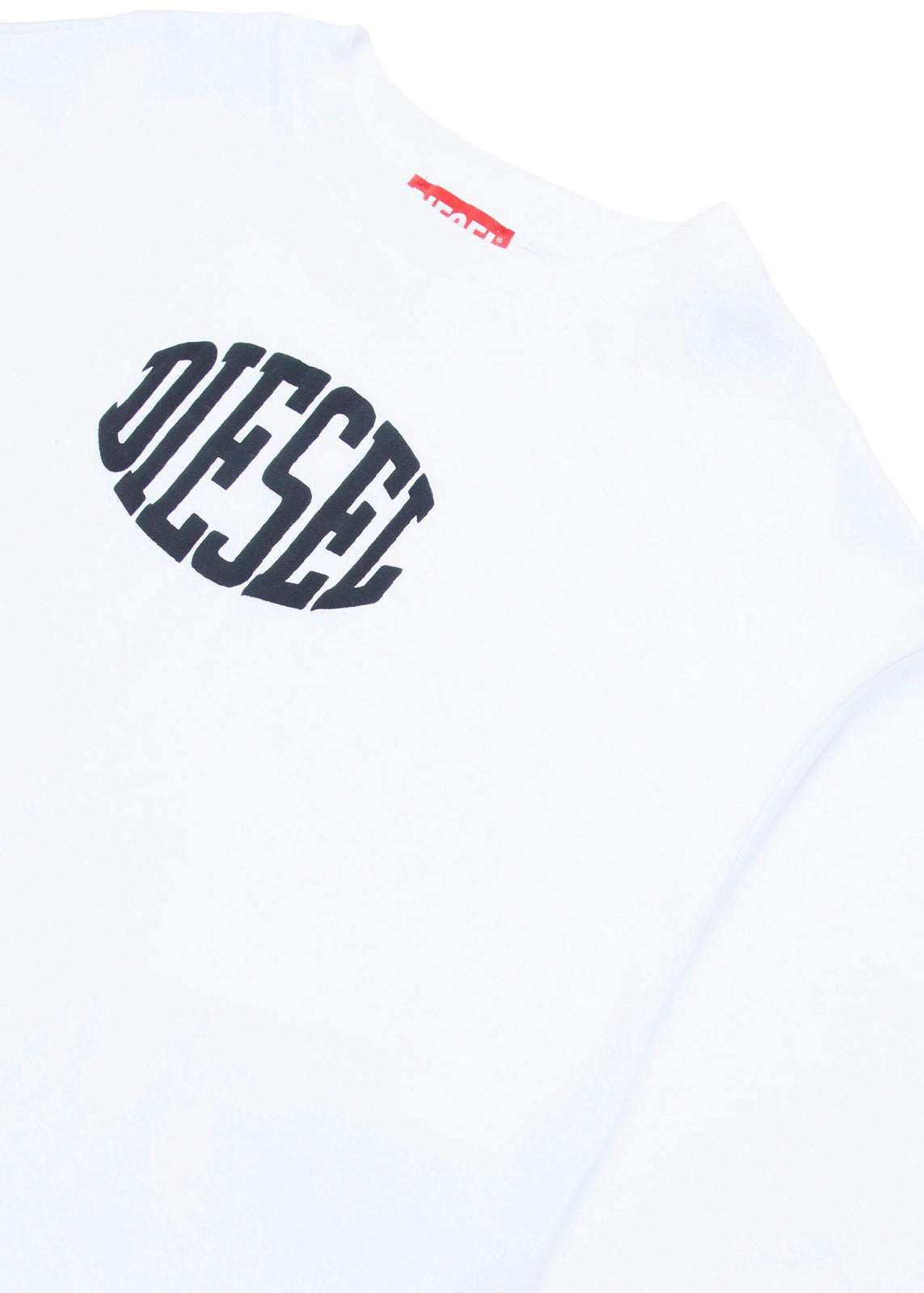 Diesel Kids T-shirt Bianca Cropped con Puffy Print