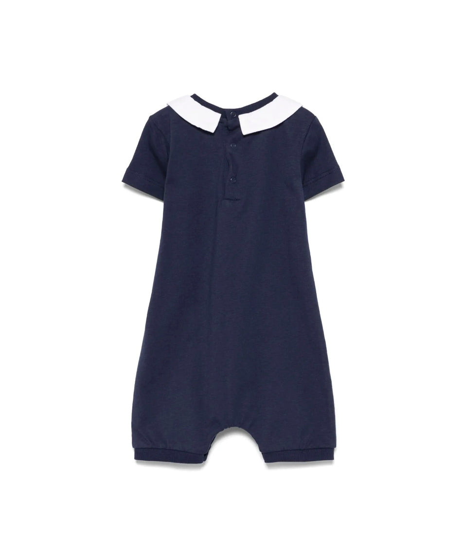 Moschino Kids Tutina Blu Navy con Stampa Toy per Neonati