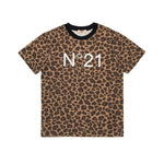 N°21 Kids T-shirt Maculata con Stampa per Bambine