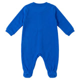 Moschino Kids Tutina Intera Blu in Cotone con Teddy Bear e Logo per Bambini