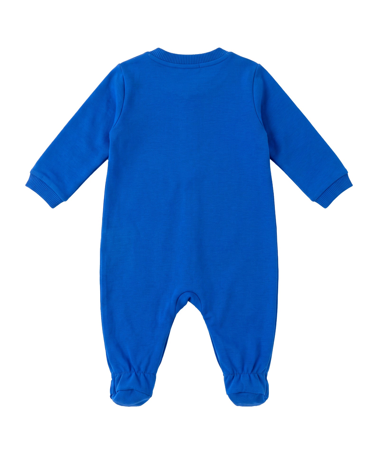 Moschino Kids Tutina Intera Blu in Cotone con Teddy Bear e Logo per Bambini