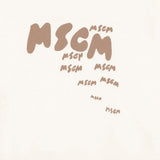 MSGM Kids Felpa Crema con Stampa per Bambini (dettaglio)