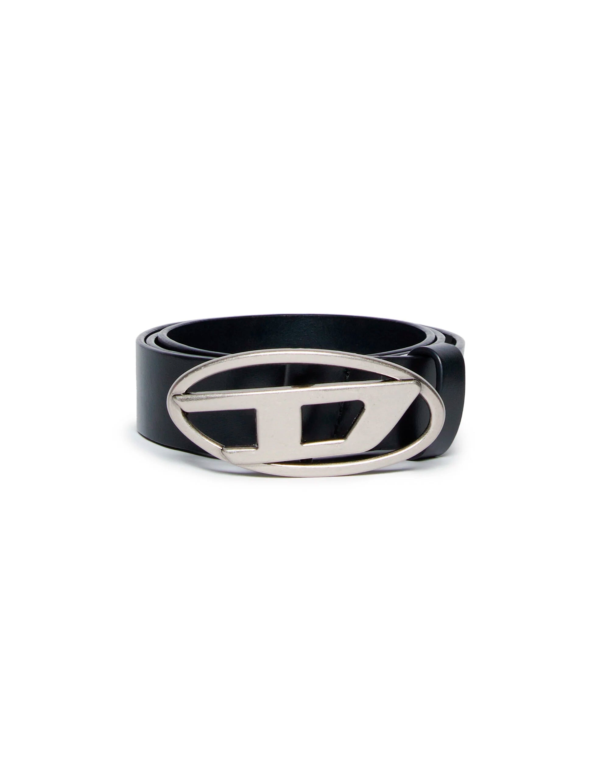 Diesel Kids Cintura nero in Pelle con Logo Oval D