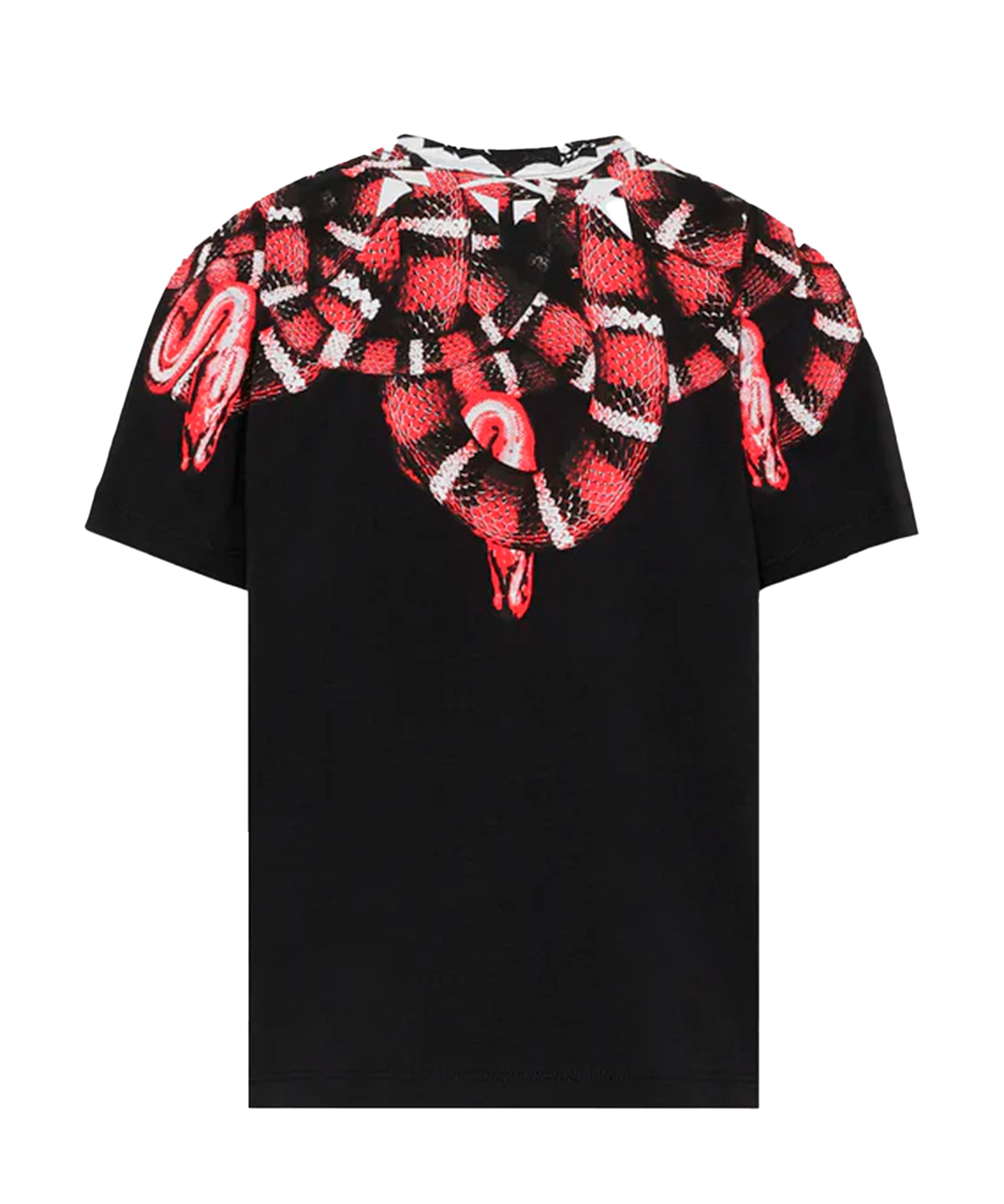 Marcelo Burlon County Of Milan Kids T-Shirt Nera con Stampa Snake Rossa per Bambini