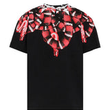 Marcelo Burlon County Of Milan Kids T-Shirt Nera con Stampa Snake Rossa per Bambini