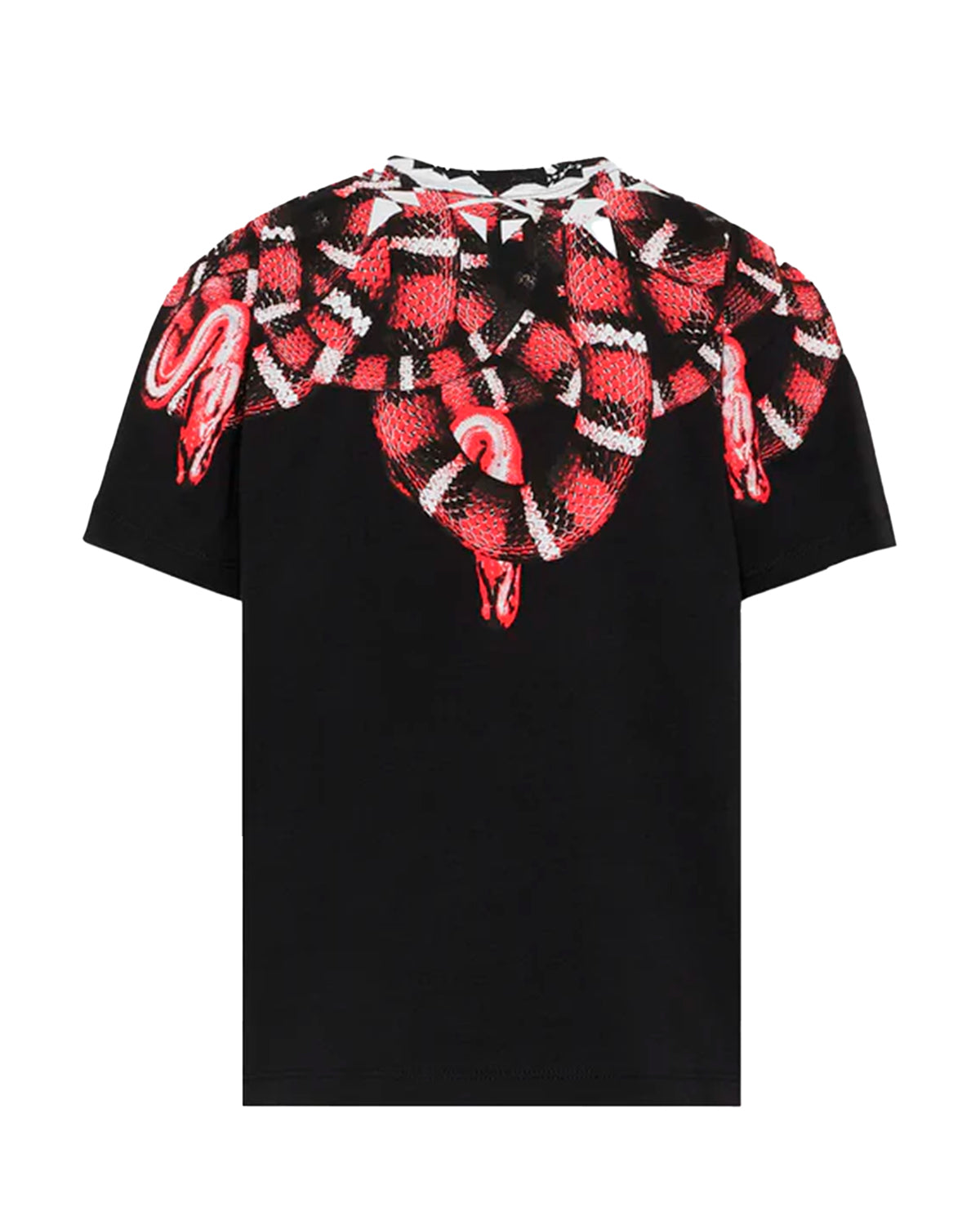 Marcelo Burlon County Of Milan Kids T-Shirt Nera con Stampa Snake Rossa per Bambini