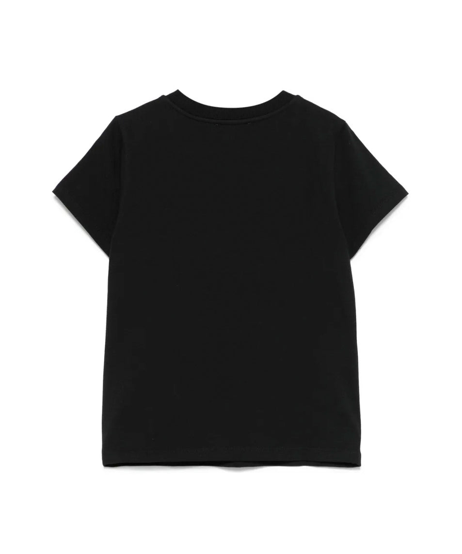 Moschino Kids T-shirt Nera con Stampa Teddy per Bambine
