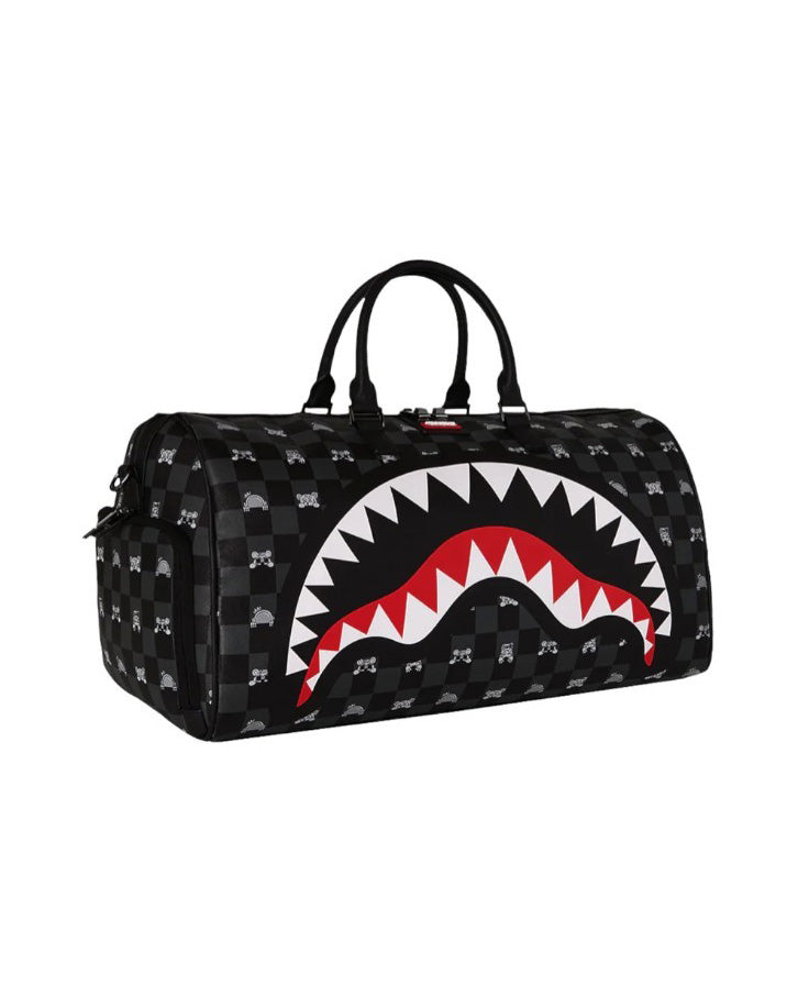 Sprayground Kids Borsone Nero Fantasia Multicolor con Logo Unisex