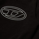 Diesel Kids Felpa Girocollo Nera con Logo Oval D (dettaglio logo)