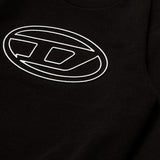 Diesel Kids Felpa Girocollo Nera con Logo Oval D (dettaglio logo)