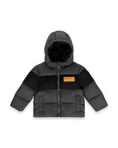 Iceberg Kids Bomber Nero con Cappuccio e Patch Logo per Neonati