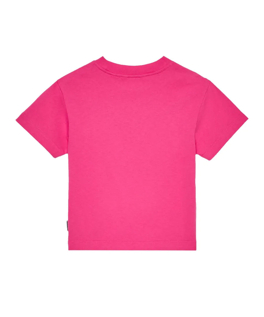 Palm Angels Kids T-Shirt Rosa con Logo Teddy per Bambine