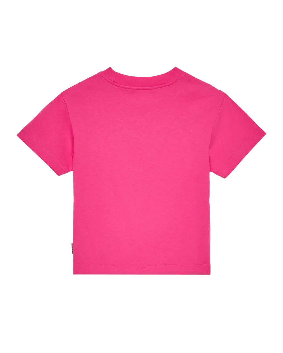 Palm Angels Kids T-Shirt Rosa con Logo Teddy per Bambine